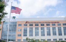 exterior of STHS edinburg with a flag raised
