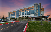 Exterior shot of STHS Edinburg at sunset